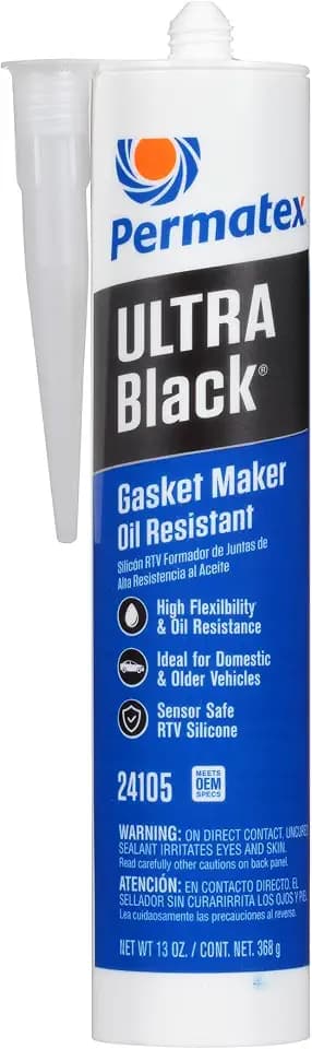 Permatex 24105 Ultra Black Maximum Oil Resistance RTV Silicone Gasket Maker, 10.6 oz. Cartridge
