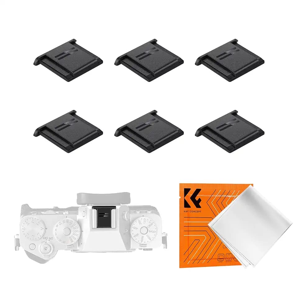 K&F Concept Hot Shoe Cover, 6-Pack Universal Camera Hot Shoes Cap for Canon Nikon Sony DSLR, SLR, Mirrorless Camera, ABS Hot Shoe Protector