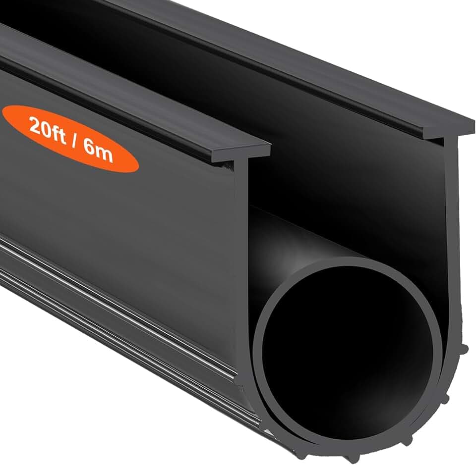 VEVOR Türdichtung Garagentor-Dichtungen 6 m, Gummi Dichtungsstreifen Schutz vor Luft, Feuchtigkeit & Staub, Türdichtung Tür-Dichtungsband Schwarz Geeignet für Garagentore, Rolltore, Rollgitter usw.