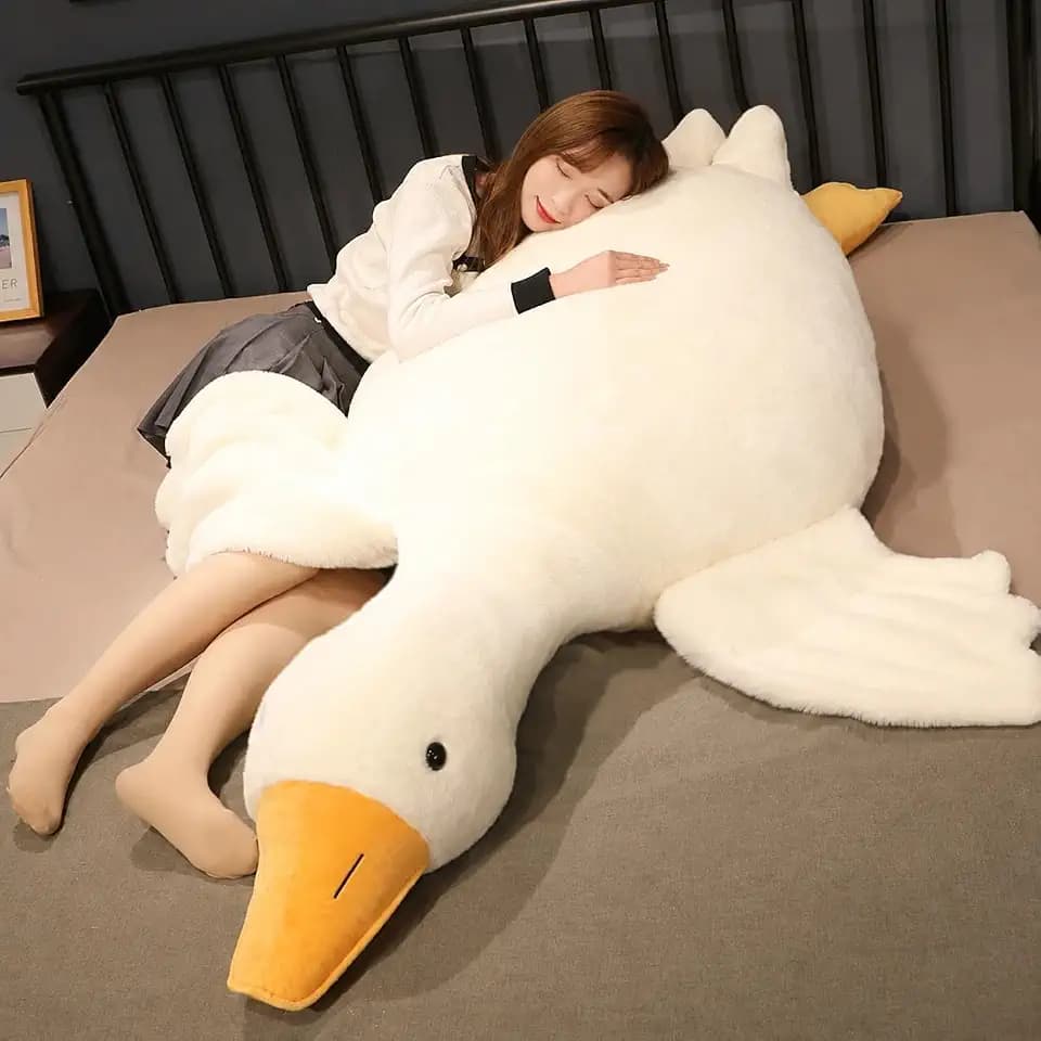 Srutirbo Giant Goose Stuffed Animal, 74.8 Inch Soft White Goose Plush Pillow, Cute Duck Plush Toy Swan Plushie Doll Sleeping Hugging Pillows Gift for Girls Boys