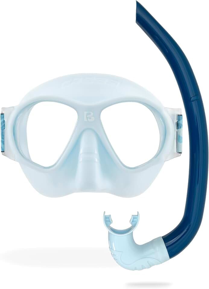 CRESSI seit 1946 - Nautilus Combo Kid - Maske Brezzy Polycarbonat Gläsern + TPR Schnorchel Mini Vibe Silikon Mundstück Schnorcheln Schwimmen Wasseroberfläche - Einheitsgröße - Kinder