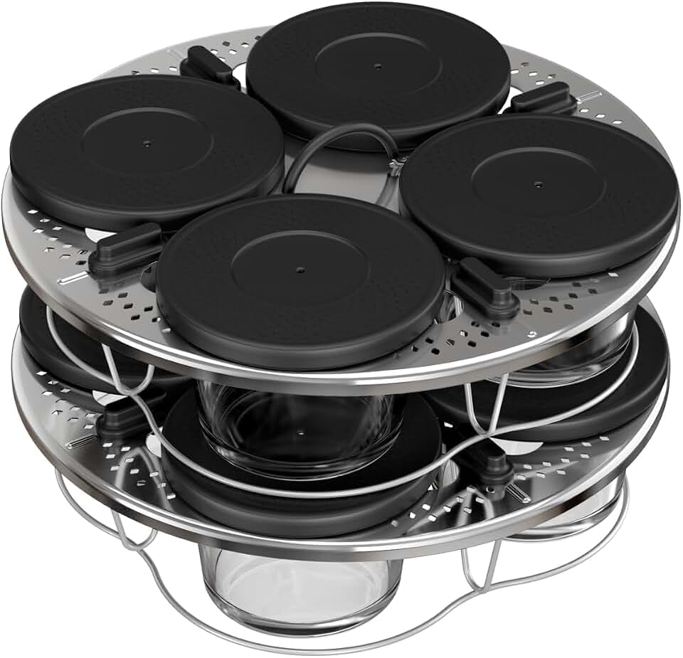 Moulinex Set mit 8 Gläsern, stapelbar, Cookeo, Deckel, Vorspeisen, Joghurt und Desserts, XA6140E0