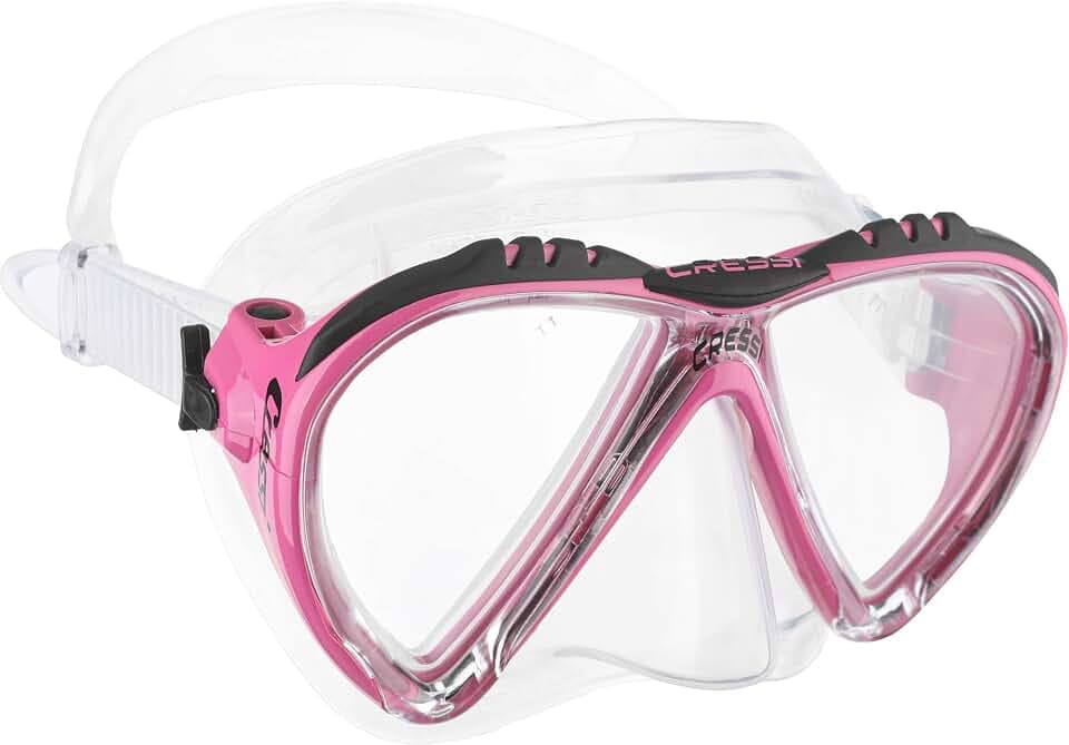 Cressi Dual Lens Adult Scuba Diving and Snorkeling Mask for Narrower Faces Wide, Comfortable View - Lince: Made in Italy