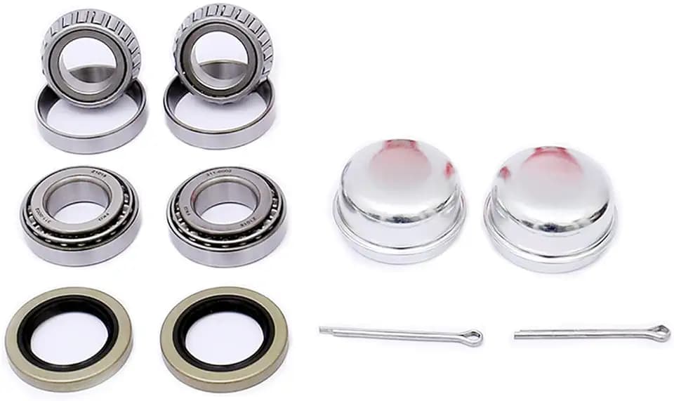 FKG Trailer Bearing Repair Kits fit for 1" Axles 2,000-2,200 lb Trailer Axles with Straight Spindles, Set of 2