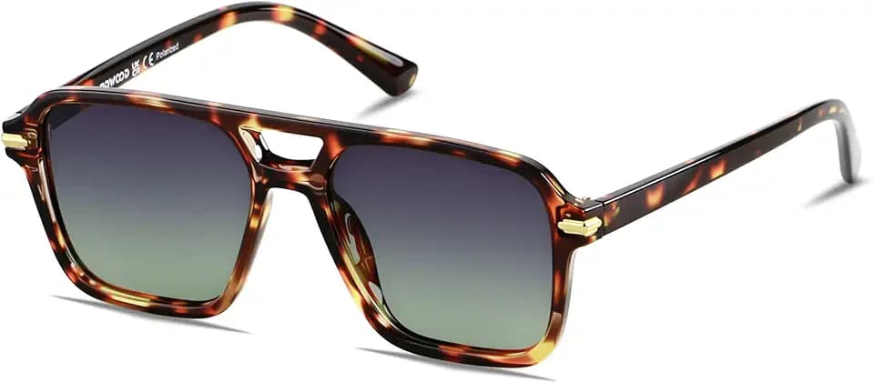 Retro Square Aviator Polarized Sunglasses Womens Mens Vintage Pilot Shades