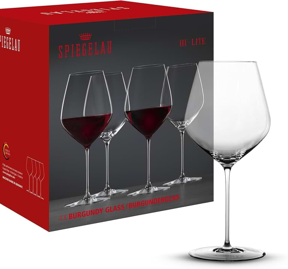 Spiegelau Rotweingläser 734 ml, 4 Stück, Hi-Lite, 1750470, Burgunder Gläser aus Kristallglas, Weingläser Rotwein spülmaschinenfest