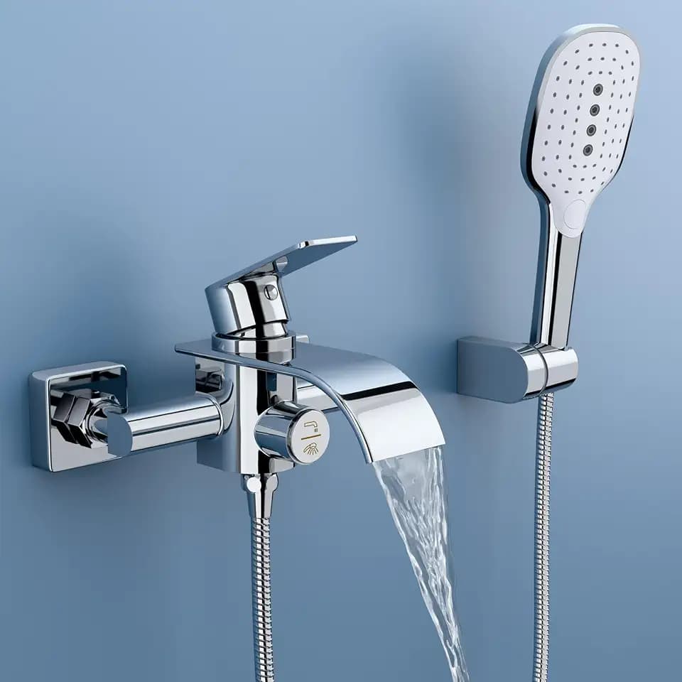 Badewannenarmatur mit Handbrause, Wasserfall Badewanne Armatur