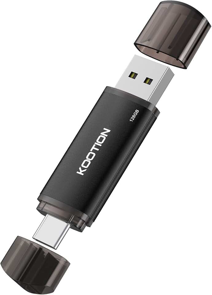 KOOTION USB Stick 128GB, USB C Stick OTG 2.0 Speicherstick 2-in-1 USB 128G Flash Laufwerk Type C Flash Drive 128Gbyte für PC/Laptop/Notebook, Typ-C Handy