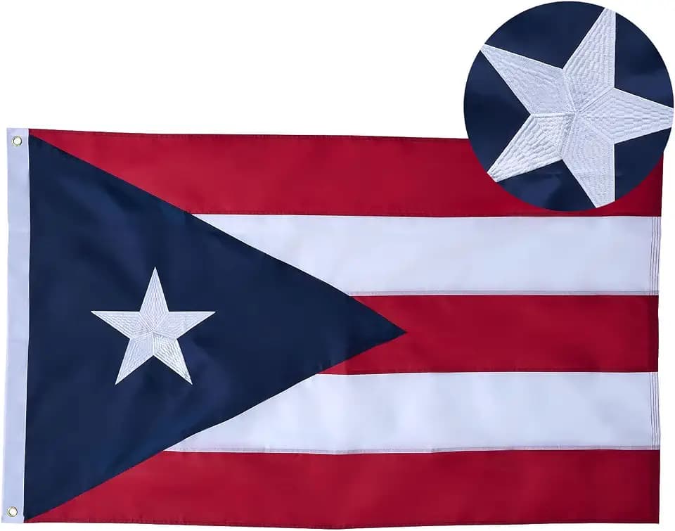 ROTERDON Puerto Rico Flag 3x5 Ft Outdoor - Heavy Duty 210D Oxford Polyester Puerto Rico State Flags With Embroidered Stars, Vibrant Colors,Sewn Stripes and Brass Grommets