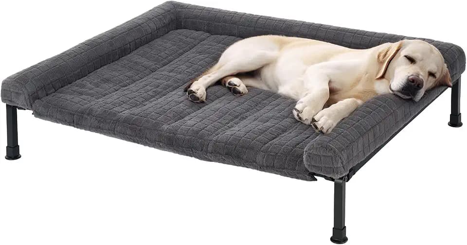 Veehoo Erhöhtes Hundebett für große Hunde, XL Hundeliege Outdoor Waschbar