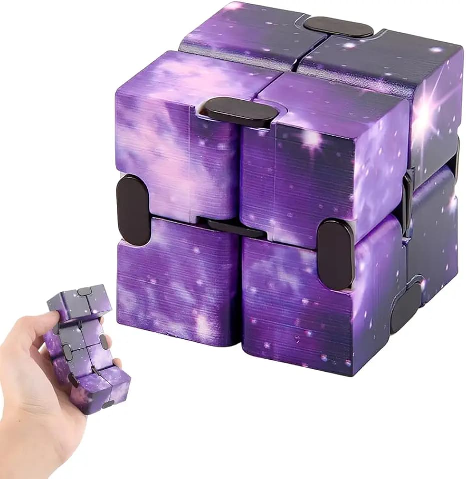 KYLOS 1 Stück Fidgetwürfel, Infinity Cube, Magic Flip Dekompressions Spielzeug, Zappeln Spielwaren Stressabbau In Sternenlicht Lila, 8Cm Länge 4Cm Breite 2Cm Höhe