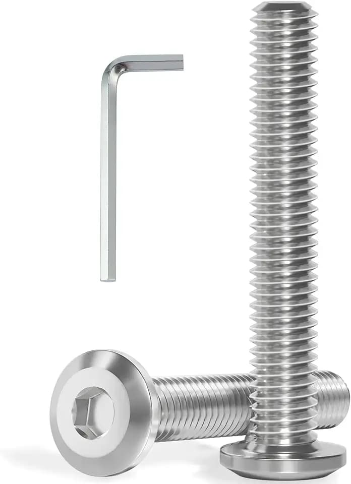 VGBUY M8-1.25 x 70 mm 15Pcs Flat Head Hex Socket Cap Screws Bolts,304 Stainless Steel 18-8,Full Thread,Hex Spanner Included (VG30132)
