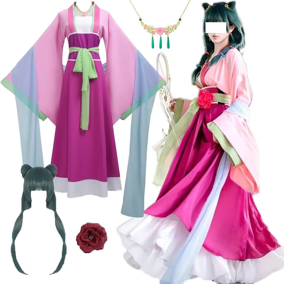 Maomao Costume Hanfu Dress Outfit Pink Full Set For Women Halloween