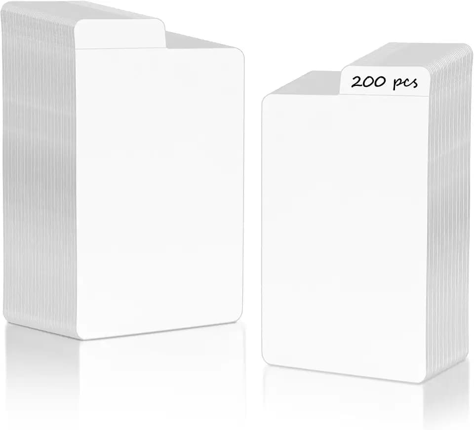 200PCS White Trading Card Dividers,Paper Divider Cards Organizer for Sport Game Business Playing Cards Gathering Storage Supplies (White-Vertical)