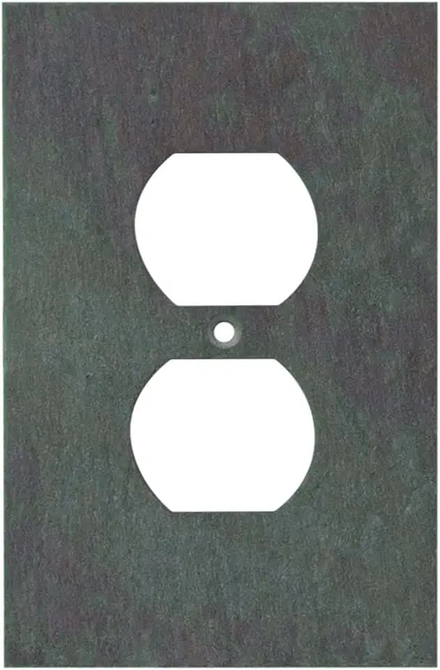 Electrical SWITCH HITS Outlet Wall Plate 1 Duplex | Single Outlet Cover Receptacle Plug Face Plate | Decorative Mottled Vermont Slate - Natural Earth Tone | 1 Gang, 3.25" W x 5" H