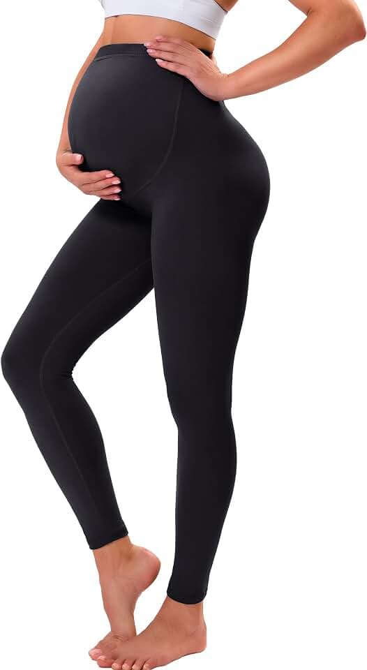 VALANDY Creamlush Schwangerschaftsleggings über dem Bauch, butterweich, Bauchunterstützung, verstellbar, hohe Taille, Schwangerschaftshose, Yoga-Pyjama