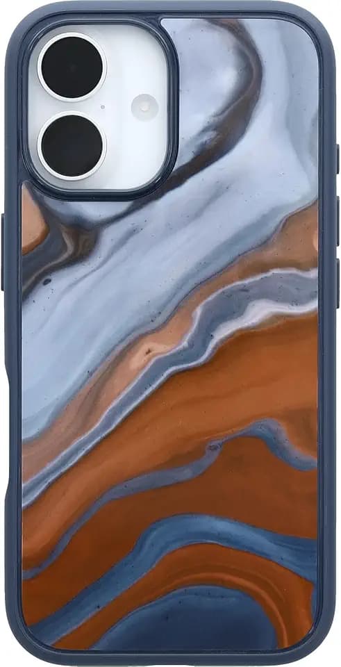 OtterBox iPhone 16 Symmetry Series Case - High Desert Marble - Ultra-Thin, Sleek iPhone Case, Protective iPhone Case with Blue, Gray & Brown Marble Design