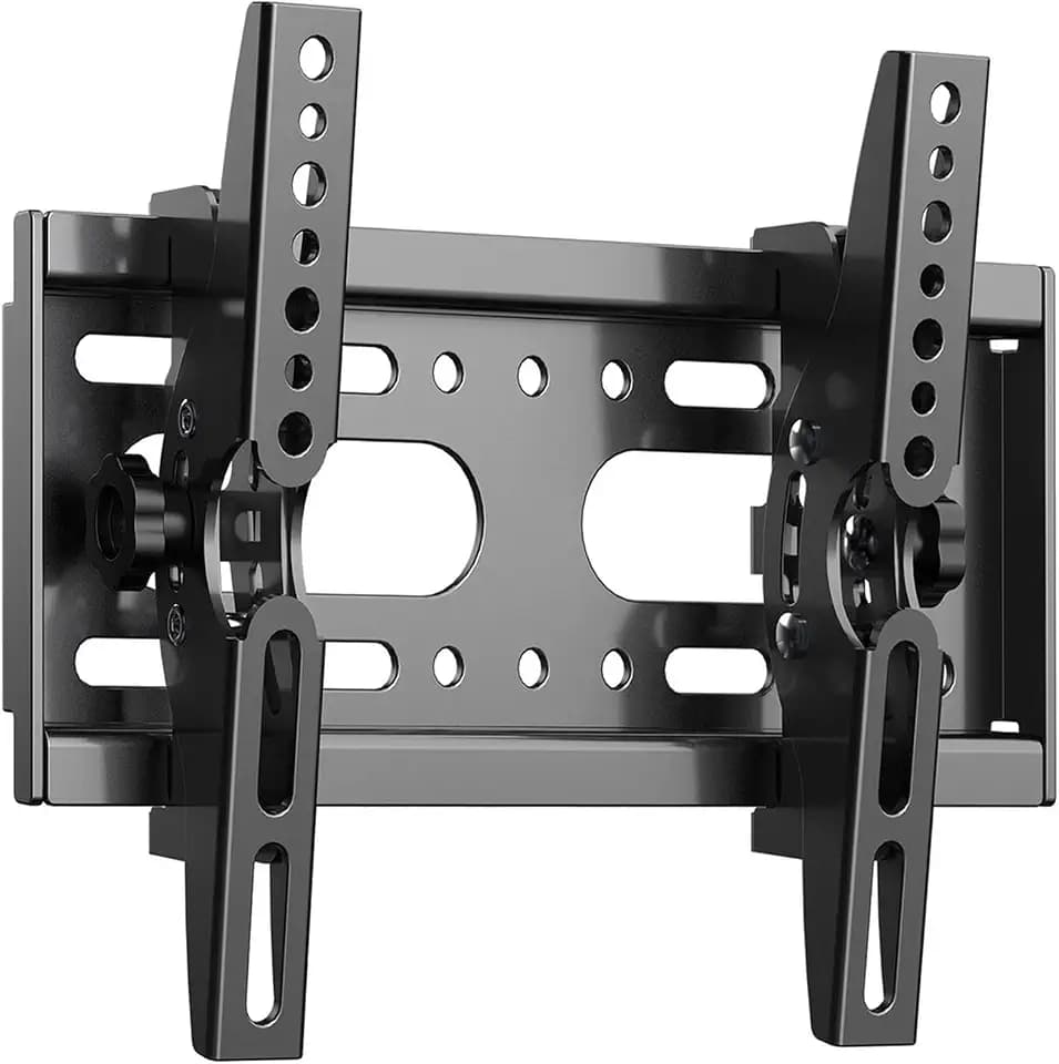 QAQMILI Tilt TV Wall Mount Bracket for 14-42 Flat Screen TVs & Monitors, 19 21 23 27 29 32 37 39 Inch Low Profile Universal Tilting TV Monitor Mount Fits 8" Wood Studs VESA 50x50-200x200mm Up to 55LBS