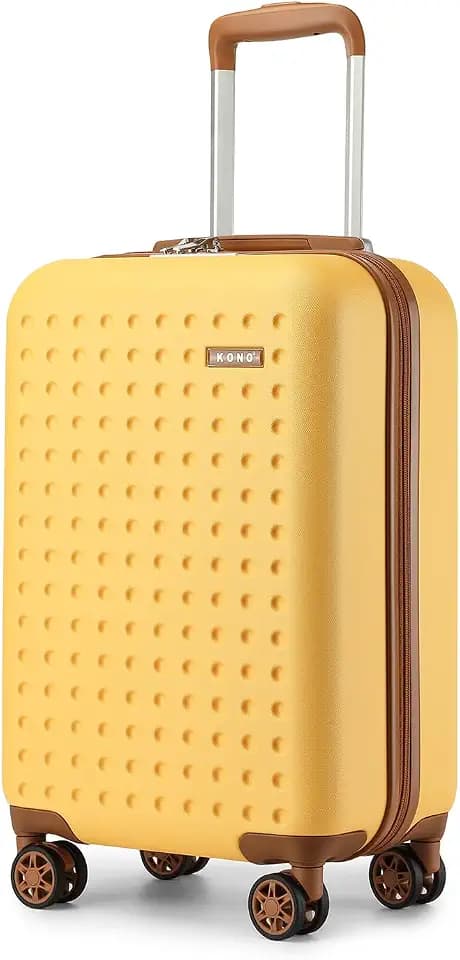 Kono Carry On Luggage 22x14x9 Airline Approved Suitcase, Yellow