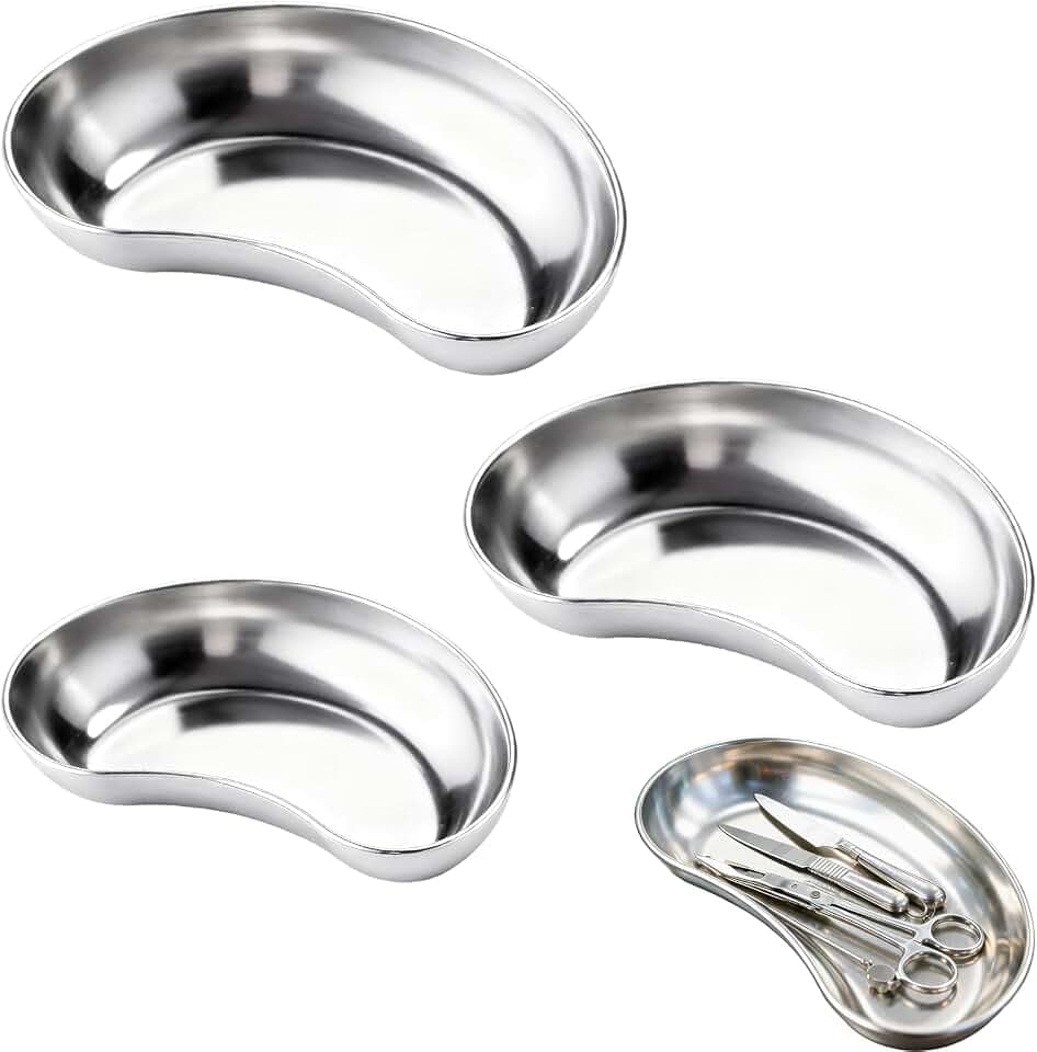 3 Stück Chirurgische Nierenschale Edelstahl, Curved Trays