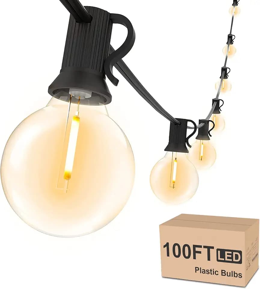 Svater Outdoor String Lights Waterproof 100 FT for Outside Patio 52 Bulbs