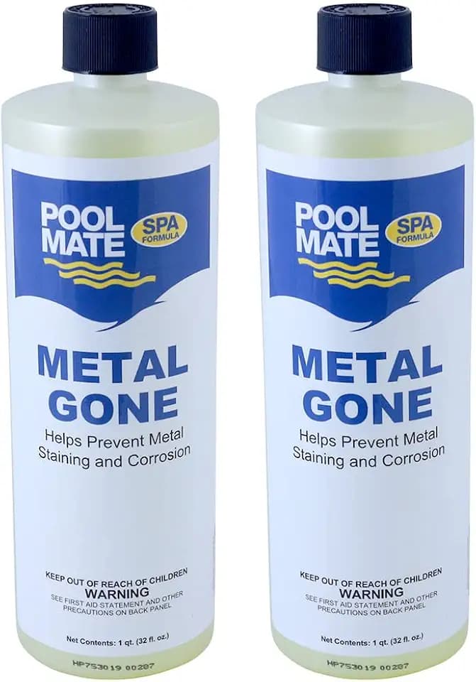 Pool Mate 1-Quart 2-Pack Premium Metal Gone for Hot Tubs, Spa Metal Remover