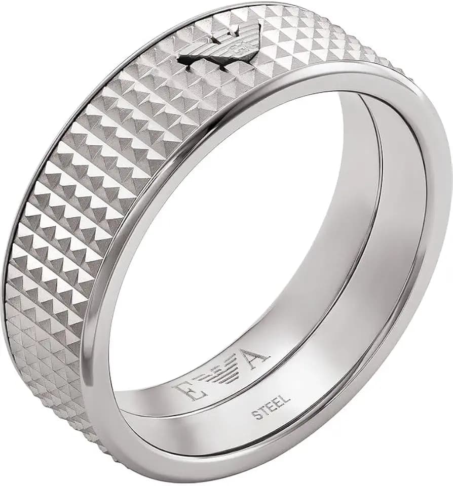 EMPORIO ARMANI Herren-Edelstahlband-Ring, EGS298804010