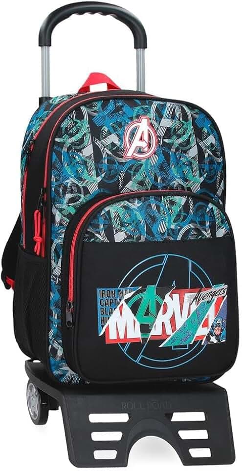 Marvel Disney Shield, Kinderrucksack, Schulrucksack, aus Polyester, breite und verstellbare Riemen, mehrere Taschen, von Joumma Bags.
