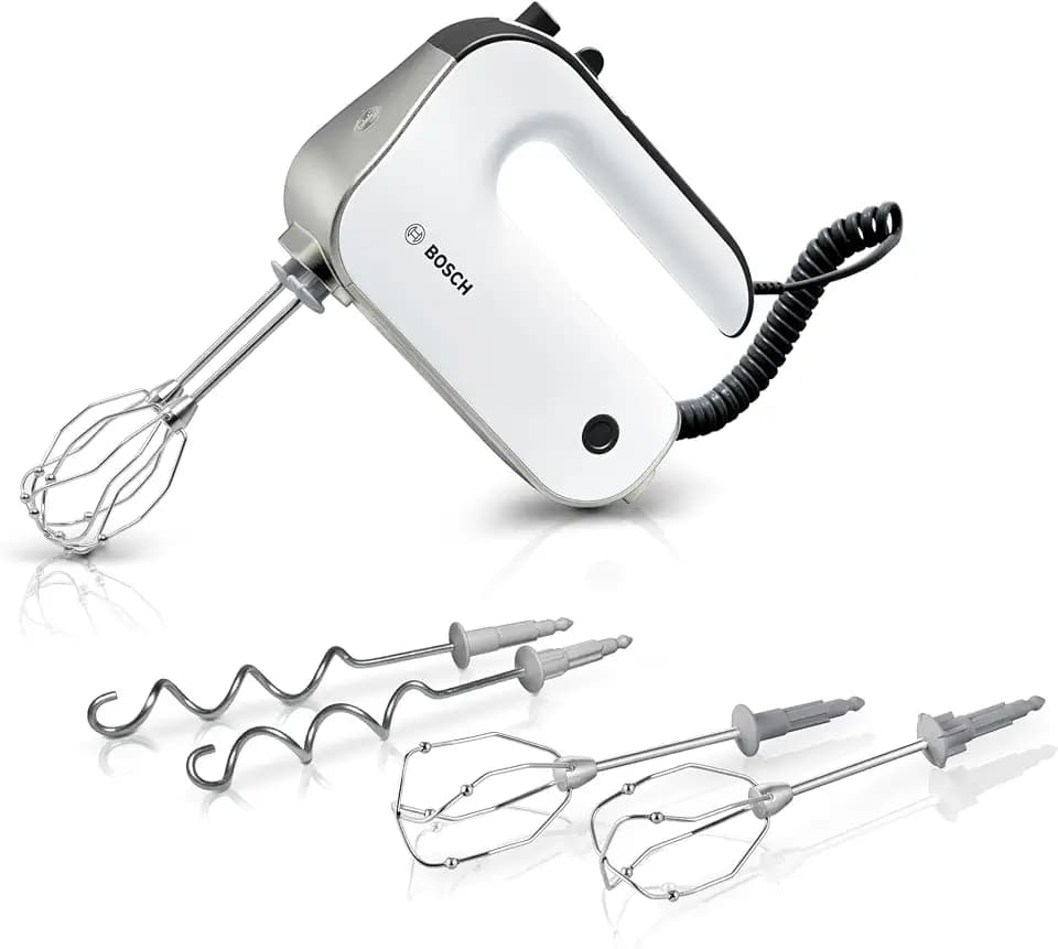 Bosch Handrührer Styline MFQ4835DE, 2x2 Rührbesen, 2 Edelstahl-Knethaken, spülmaschinengeeignet, 575 W, weiß