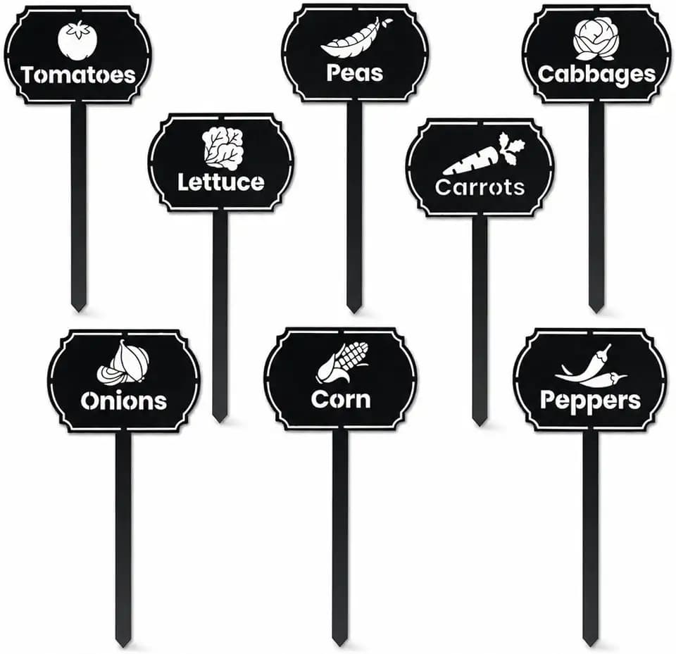 8Pcs Vegetable Plant Labels Garden Plant Markers Acrylic Waterproof Stakes