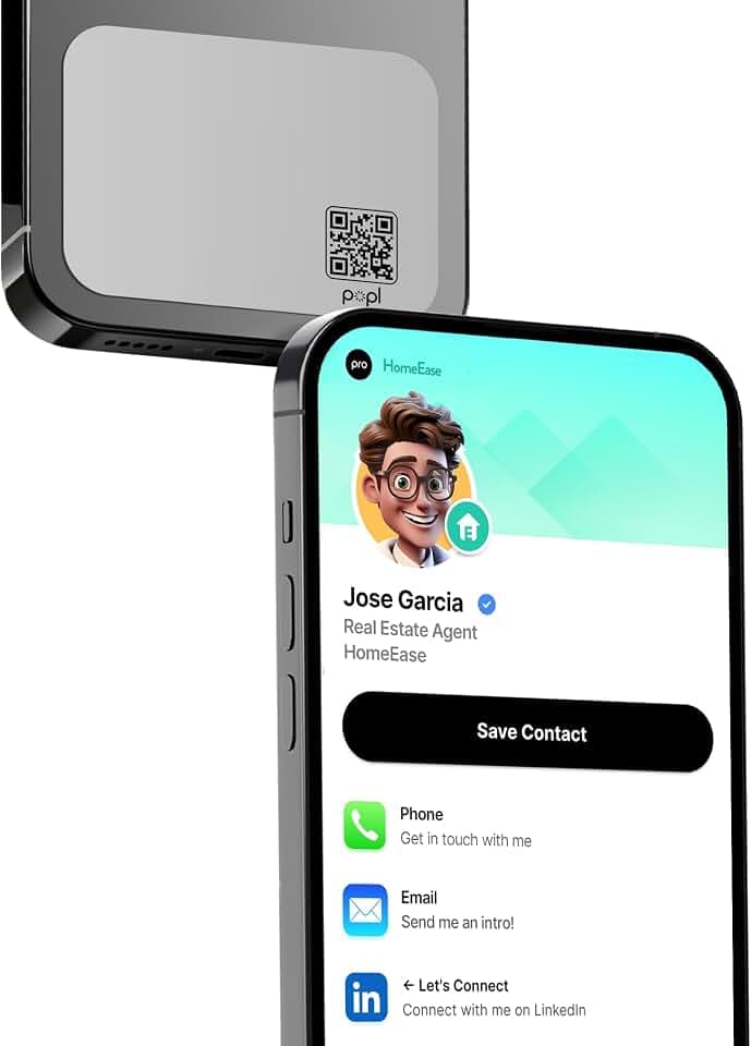 Authentic Patented Popl PhoneCard™ (Avoid Fake Knockoffs) - Smart NFC Networking Card - Simply Tap to Exchange Contact Info, Capture Leads, & Manage Contacts (Space Gray)