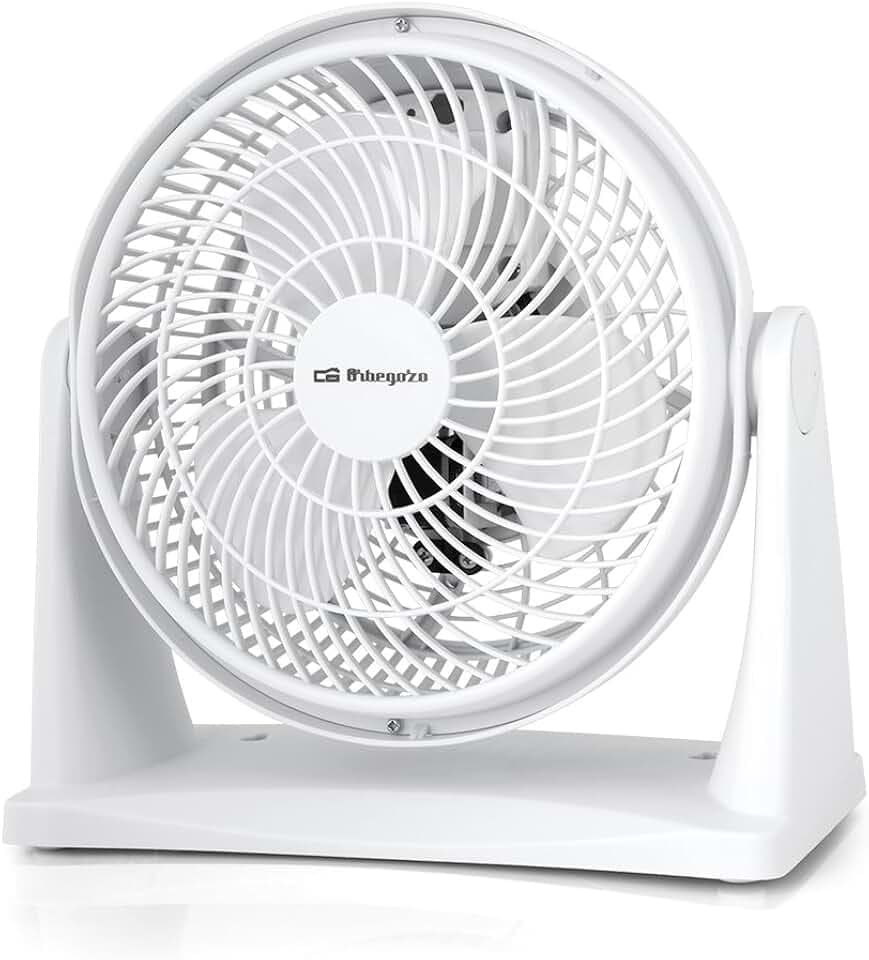 Orbegozo BF 0128 - Ventilator Box Fan 2-in-1, Tisch- und Wandventilator, zwei Stufen, drehbarer Kopf, Blätter von 23 cm, 23 W, Weiß