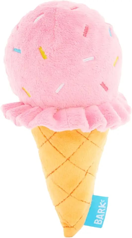 BarkBox Slobbery Ice Cream Cone Dog Toy - Toy for Small to Medium Dogs