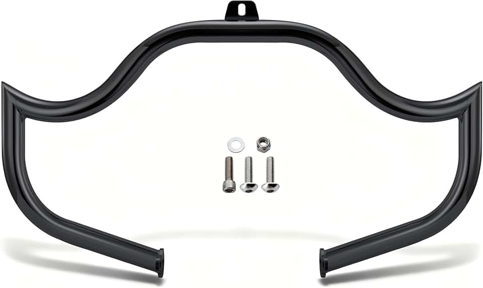 MoKitDora Softail Meathook Engine Guard Highway Crash Bar 1.25" Fat for 2000-2017 Harley Softail FL Heritage Classic Deluxe Fat Boy Models, Gloss Black