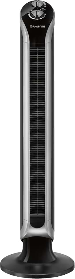 Rowenta Eole Infinite Standventilator, Schwarz VU6620 | Leistungsstark, leise mit nur 43 dB(A), geringer Energieverbrauch, 3 Geschwindigkeiten, Farbe: Schwarz