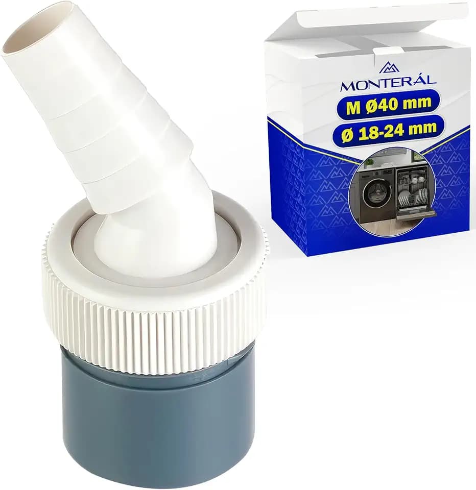 Waschmaschine Abfluss Adapter mit Abgang Ø40 mm und Eingang Ø18-24 mm