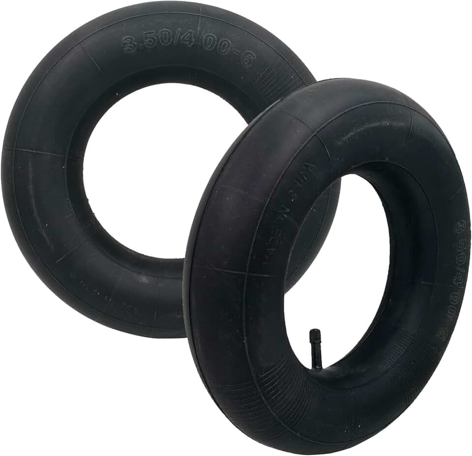 2 x Schlauch Reifen 3.50/4.00-6 Reifen Innenrohr TR-13 Gerades Ventil für Handfahrzeuge, Rasenmäher, Gartenanhänger und Schubkarren