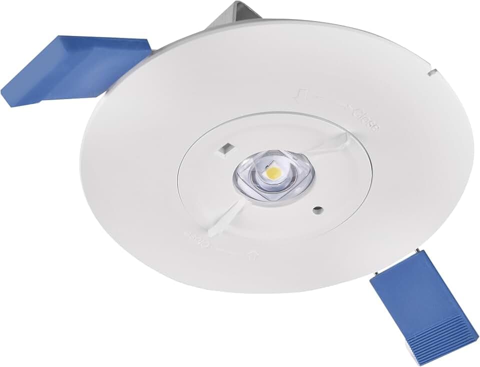 EMOS - LED-Sicherheitsleuchte ORSU 2W mit 2 Linsen, Aufsatz und Akku - Antipanikbeleuchtung mit Auto-Testfunktion - 3 Std. Notfall-Modus - Einbaumontage - kaltweißes Licht - für Innenbereich - weiß