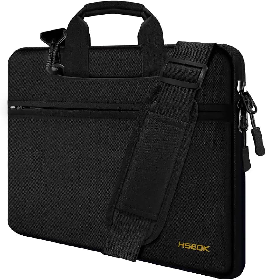 Hseok Laptop Shoulder Bag 15 15.6 16 Inch Briefcase,Black