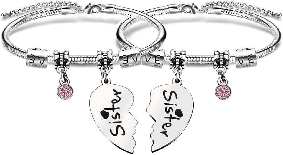 2 Stück/Set gebrochenes Herz Schwester Armbänder mit Kristall Frauen Schmuck Geschenk für Schwester Freunde