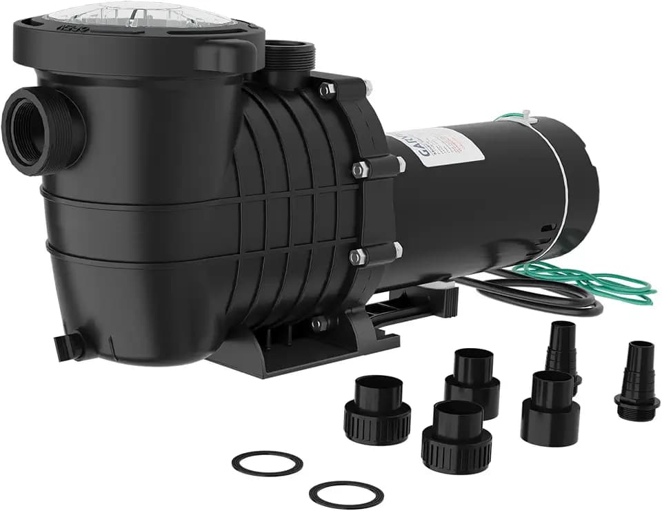 Garvee 2.0 HP Swimming Pool Pump 1500W 115V/220V Dual Voltage Pumps with Strainer Basket for Above-Ground/In-ground, 6800 GPH Max. Flow