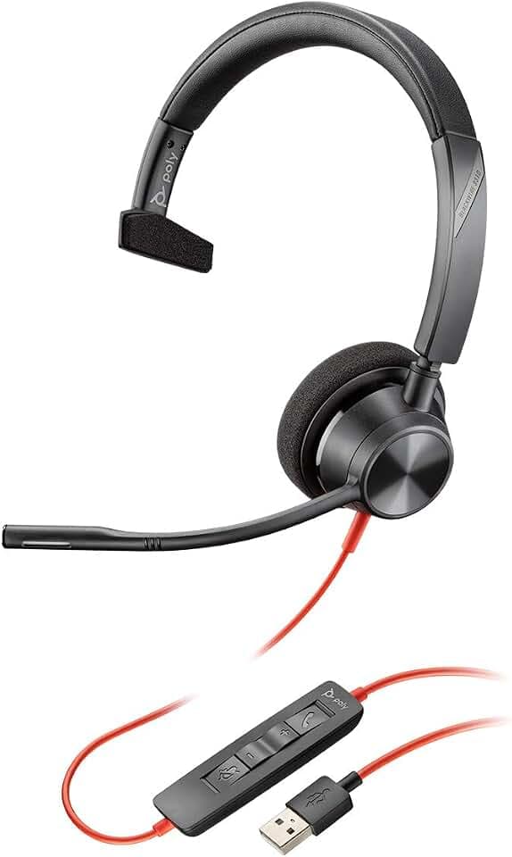 Plantronics Blackwire 3310 - Schnurgebundenes UC Mono-Headset mit USB mit USB-A-A