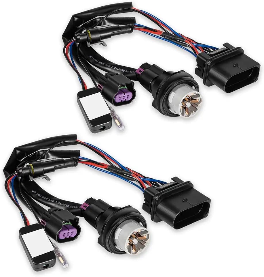 810003 Headlight Conversion Wiring Adapter Harness Assembly Fit for Ram 1500 2500 3500 2013-2018 with Factory Projector Headlights (2 PCS)