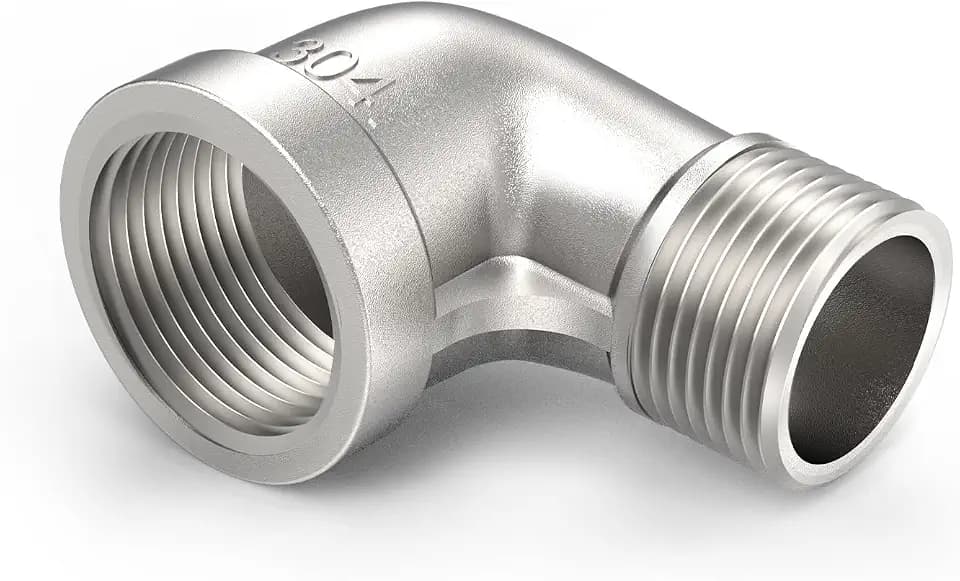 ChillWaves 304 Stainless Steel Pipe Fitting, 90 Degree Elbow 2" NPT Male x 2" NPT Female Thread Adapter(1-PACK)
