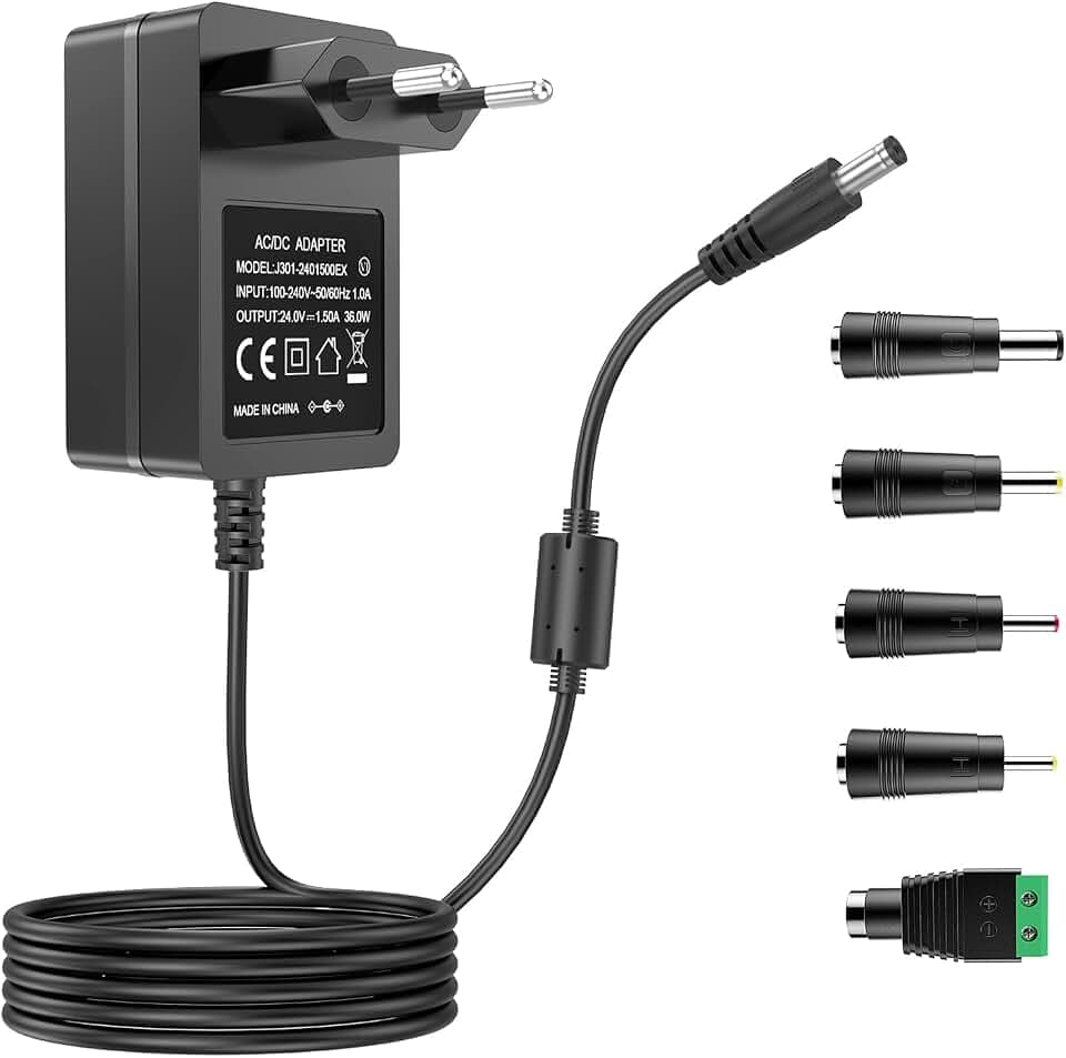 24V 1,5A 1A Netzteil 36W AC DC Adapter 5.5x2.5mm DC Stecker