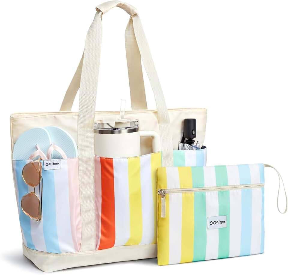 G4Free Beach Bag, Waterproof Beach Tote Pool Bags for Women