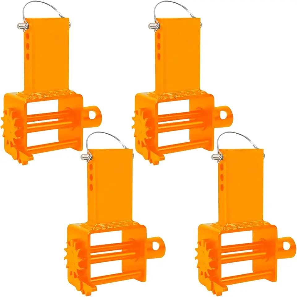 4 Pack Heavy-Duty Trailer Stake Pocket Winch with d-Ring, Portable Flatbed Tie-Down Anchor for 2"-4" Straps, Fits Standard Winch Bar