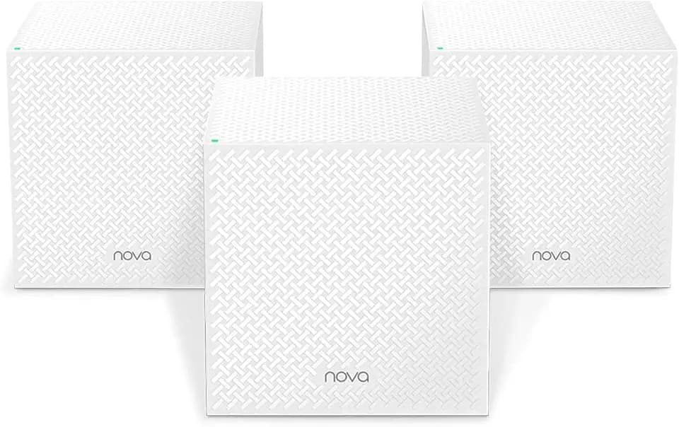 Tenda Nova MW12 Mesh WLAN System - AC2100 Tri-Band WLAN Mesh System - empfohlen für Häuser mit 3-4 Schlafzimmern - 9X Gigabit Port - Ersetzt Router & Repeater - APP Steuerung - 3er Pack
