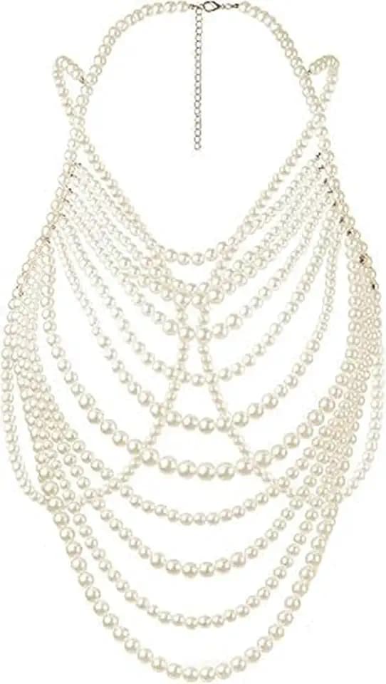 Pearls Body Chain Bra Body Jewelry Adjustable