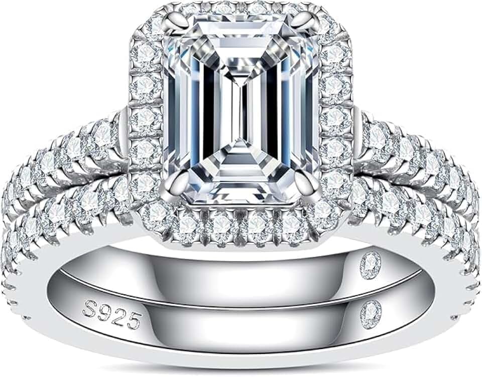 aomoso Verlobungsring Damen, Moissanite Eternity Ring, Ring Silber 925 Damen Mit GRA Zertifikat, Ring Damen, Reinheit D+VVS1, Das Ideale Damenringe FüR Verlobungsring, Hochzeiten, Paare Und MüTter